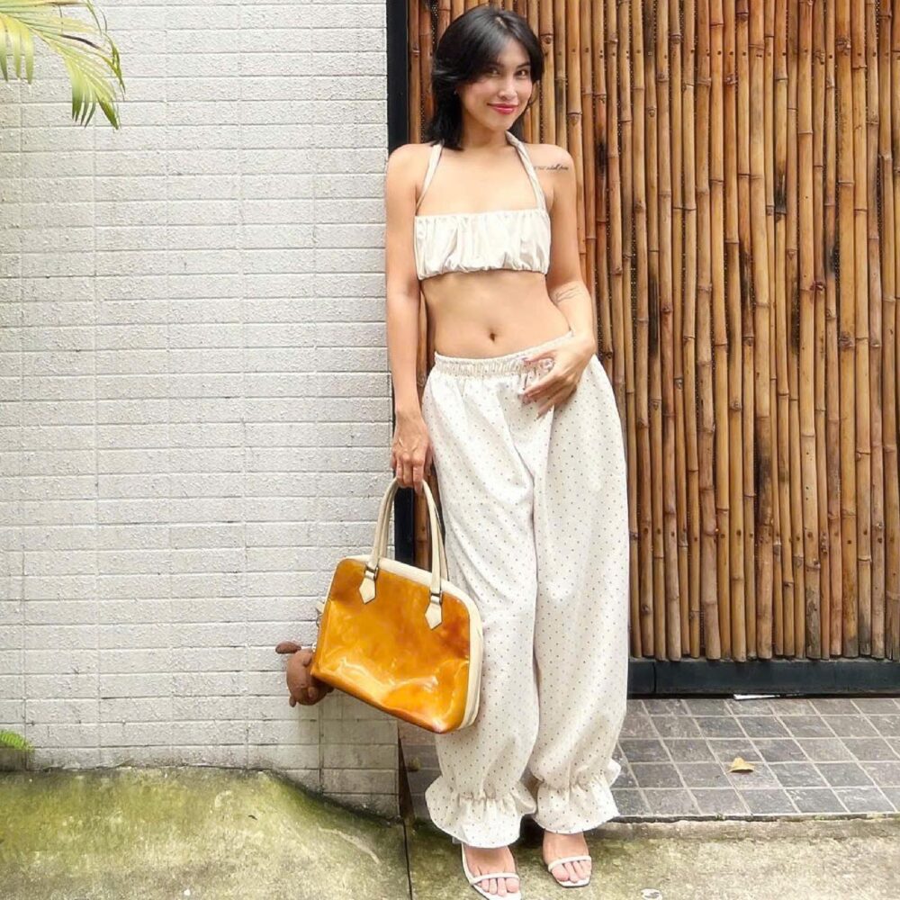 Polka Dot Halter Crop Top & Ruffle Hem Pants Set – Effortless Summer Streetwear